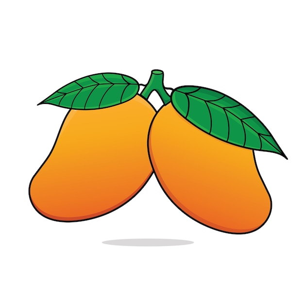 mango flat vector cartoon illustration