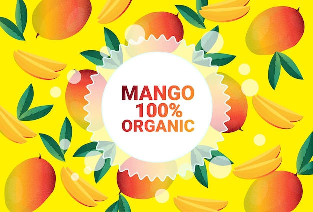 Vettore mango frutta cerchio colorato copia spazio organico