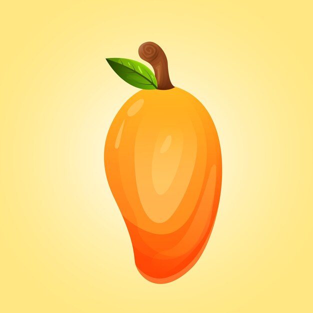 Mango fruit illustration with gradient color