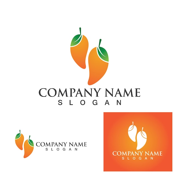 Дизайн иконки логотипа фруктового сока манго
