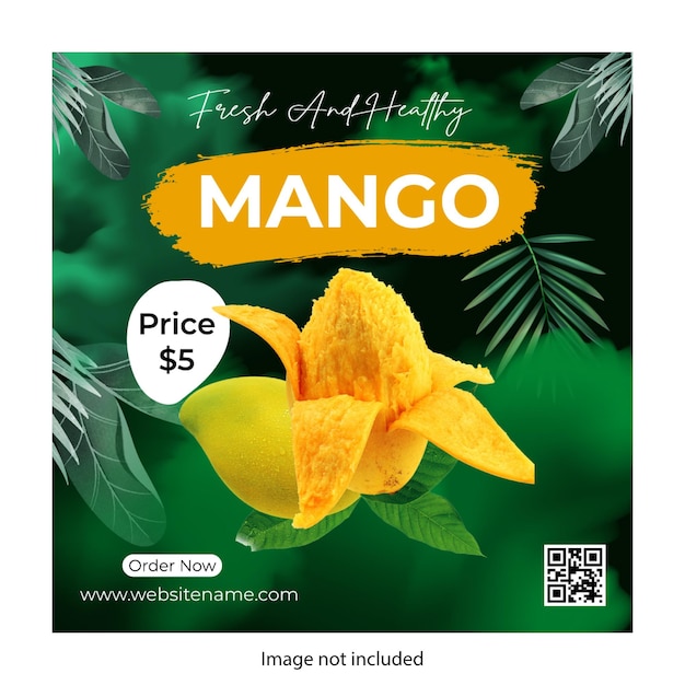 Mango fruit social media postbanner of fruitbanner