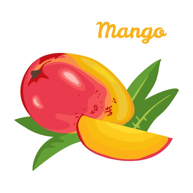 Vettore illustrazione cartoni animati vettoriale della frutta del mango