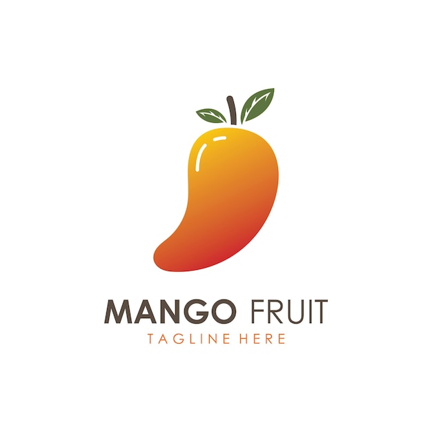 Mango Fruit Vector Illustration Logo Mango Icon in Flat Concept