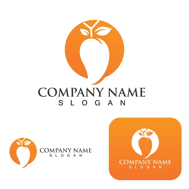 Вектор логотипа свежевыжатого сока манго