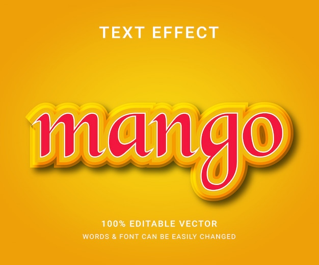 Vector mango full editable text effect