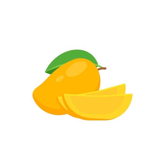 Mango geïsoleerd op een witte achtergrond Vectorillustratie