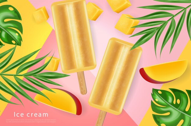 Mango ice cream banner