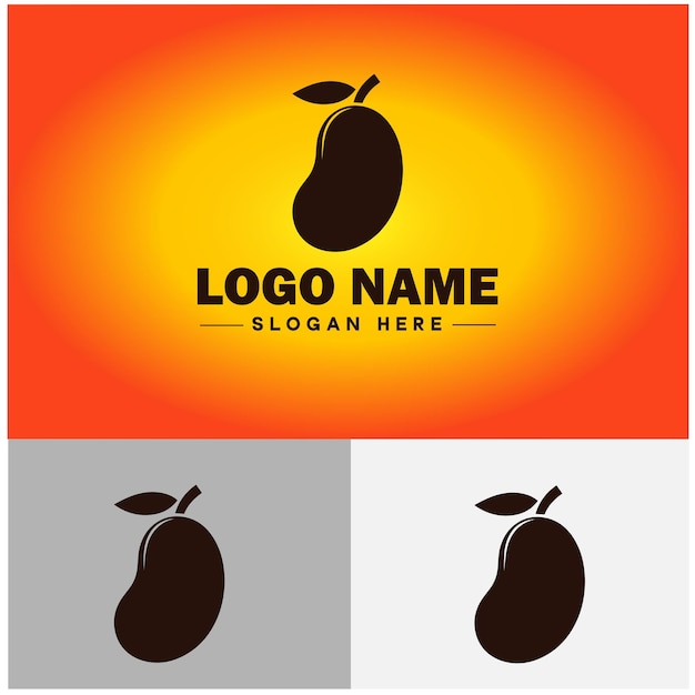 Vector mango icon fruits logo healthy fruit mango farm fresh sign symbol vector logo