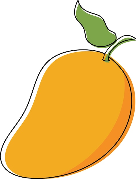 Vettore illustrazione di mango. stile cartone animato mango. concetto di frutta piatta