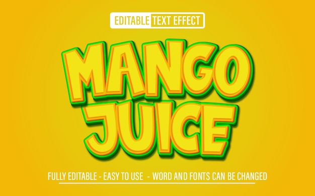 Mango Juice 3d editable text effect
