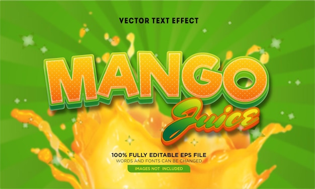 Effetto testo modificabile succo di mango