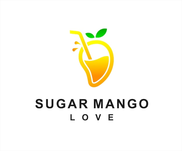 mango juice logo design vector illustration