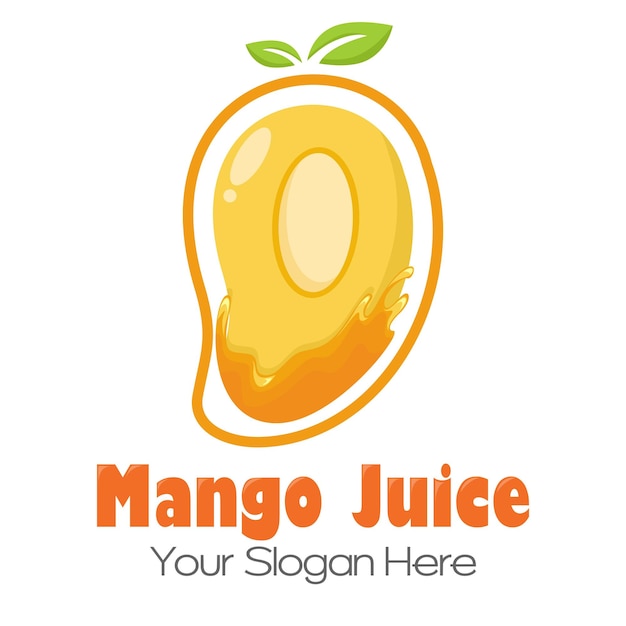 Mango juice logo. Fresh drink design. Your slogan here