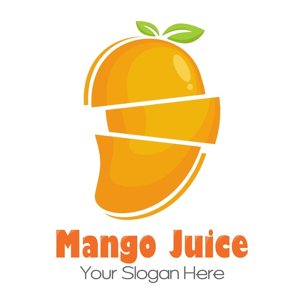 Mango juice logo. fresh drink design. your slogan here