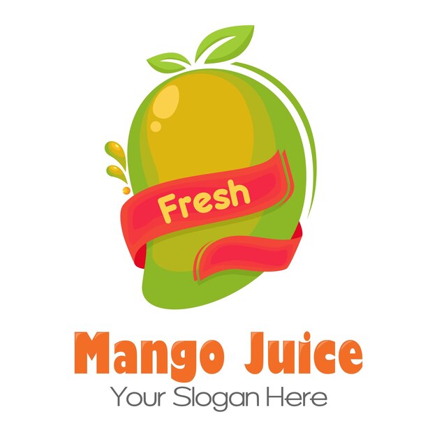 Mango juice logo. Fresh drink design. Your slogan here