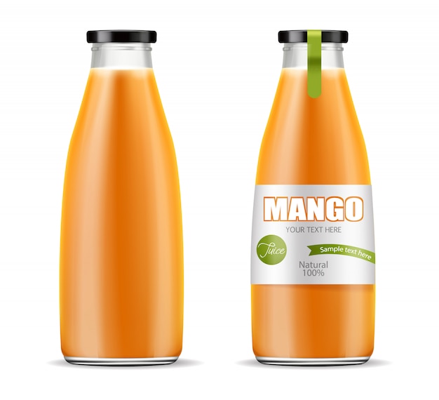 Vector mango juice packaging