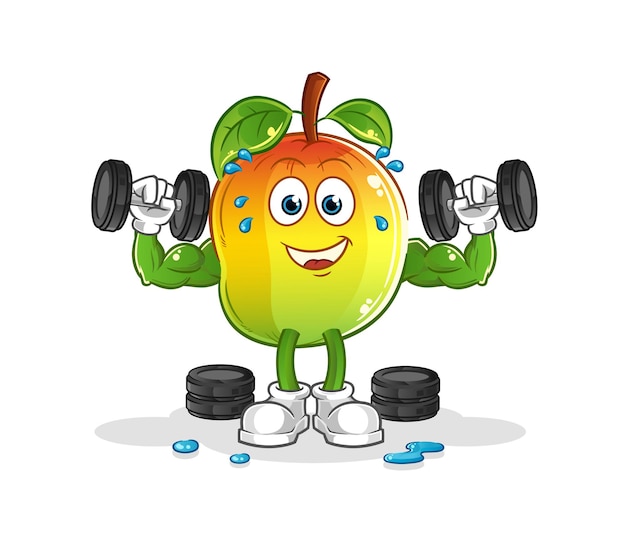 Mango krachttraining illustratie. karakter vector