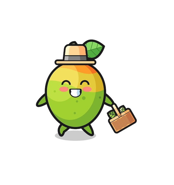 Mango-kruidkundige karakter op zoek naar een kruiden