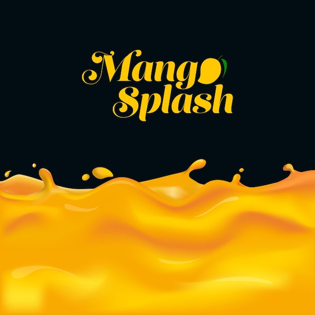 Mango liquid splash juice background orange splash vector illustration