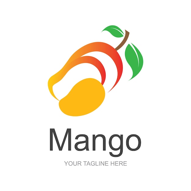 Vettore logo mango fruit design semplico stile minimalista succo di frutta icona vettoriale illustrazione del simbolo