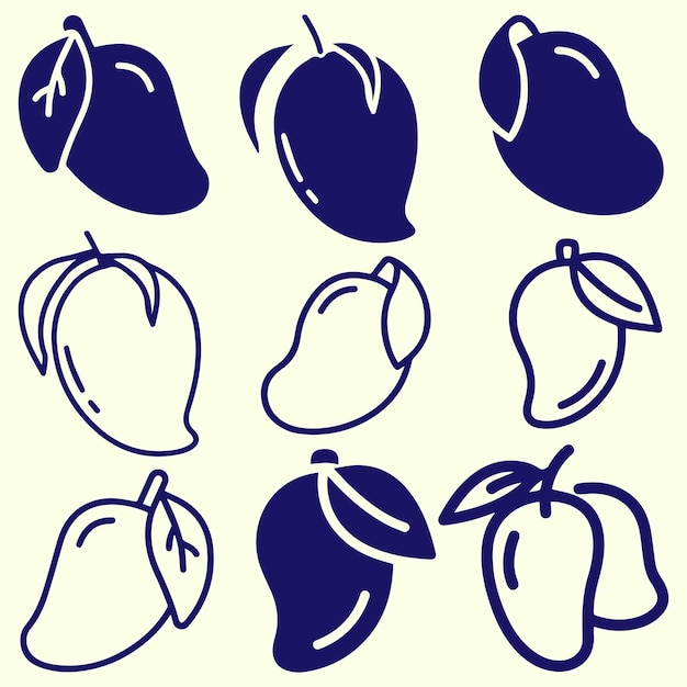 Mango logo or icon set vector