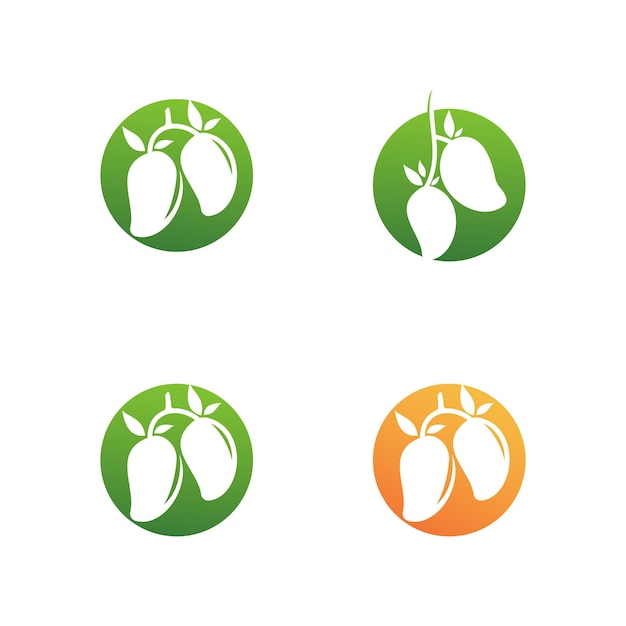 Манго логотип шаблон дизайна вектор значок иллюстрации