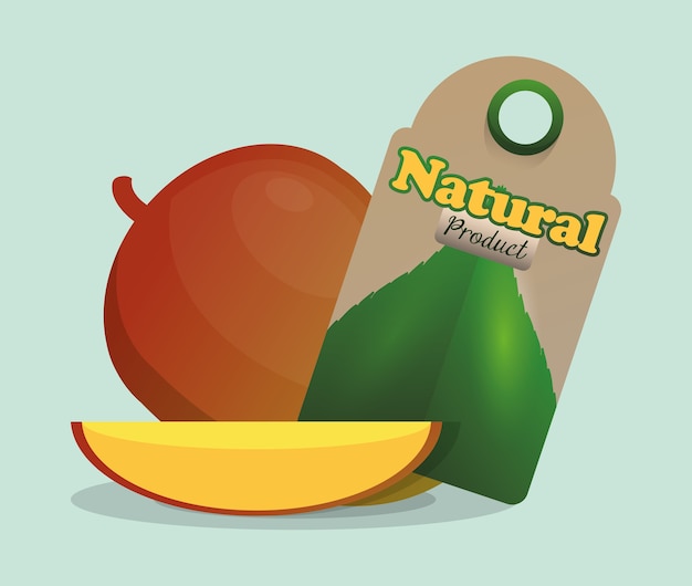 Mercato di tag di prodotto naturale mango