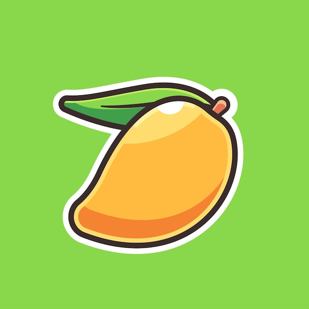 mango pictogram vectorillustratie met geïsoleerde achtergrond. schattig en schoon fruit vector illustratie.