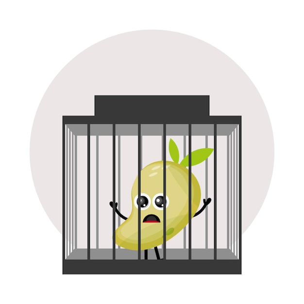 Vector mango prison cute character logo