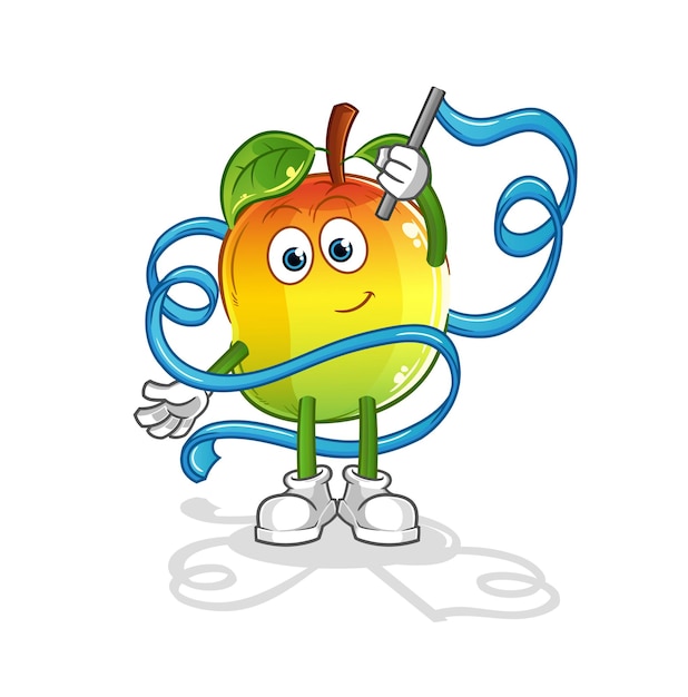 Mango ritmische gymnastiek mascotte. cartoon vector