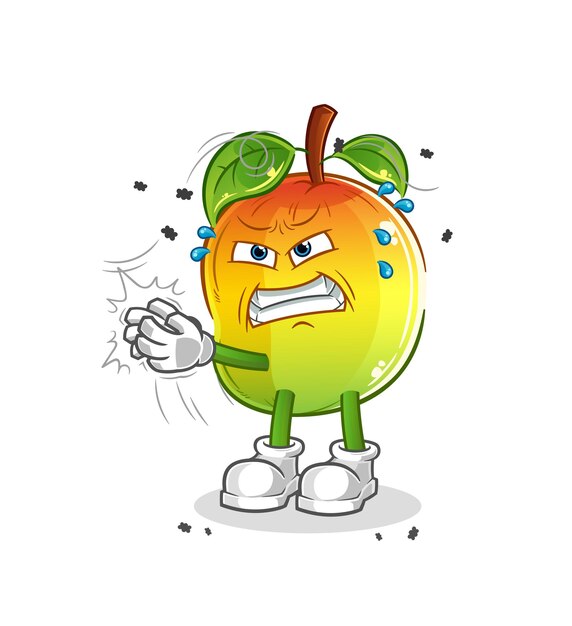 Mango swat fly character. cartoon mascot vector