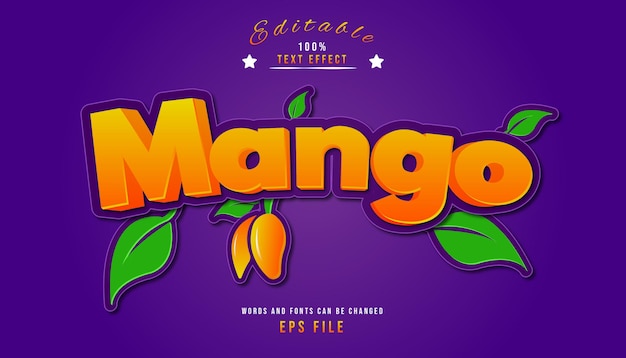 Vector mango text effect editable