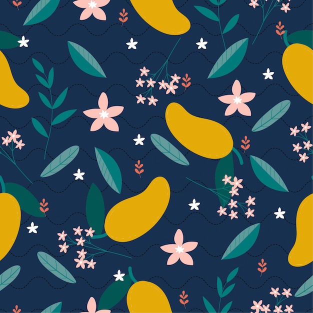 Mango and variety flower repeat pattern