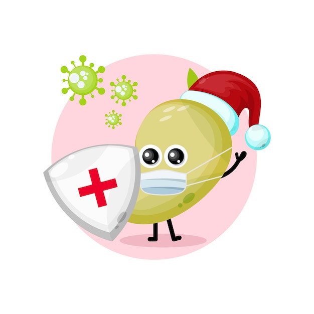 Mango virus christmas character cute logo