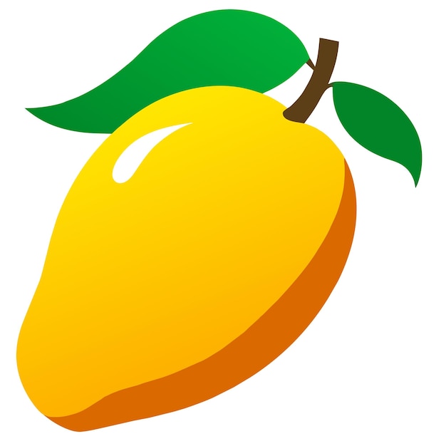 Vector mango with leaf vector illustration