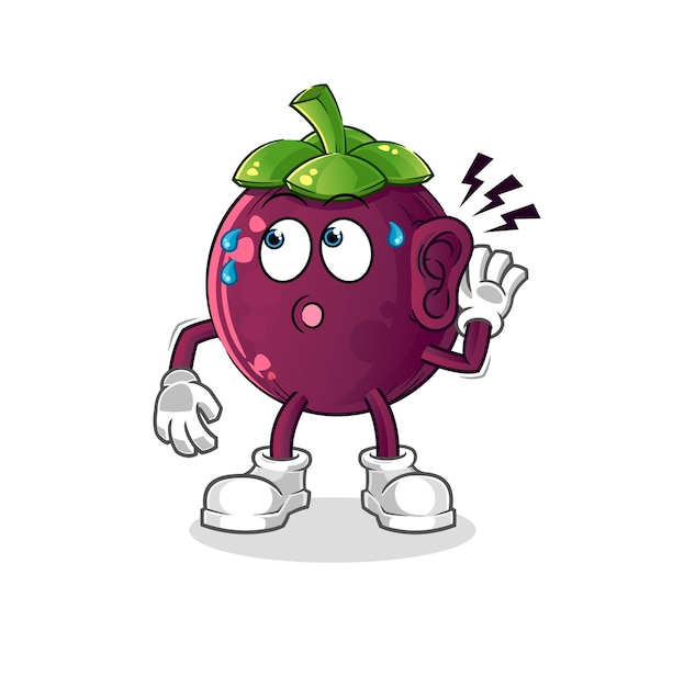 Mangosteen afluisteren vector. stripfiguur