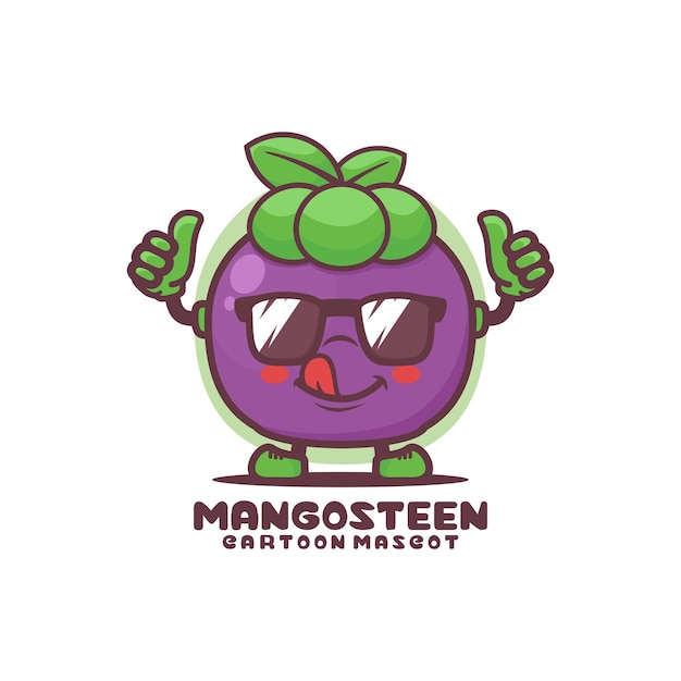 Premium Vector | Mangosteen cartoon mascot fruit vector illustration