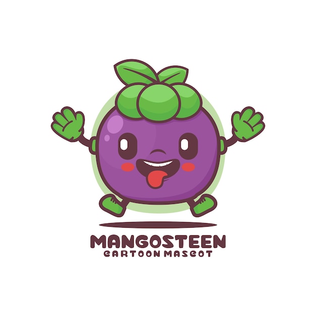 Mangosteen cartoon mascot fruit vector illustration