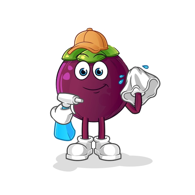 Mangosteen cleaner cartoon character