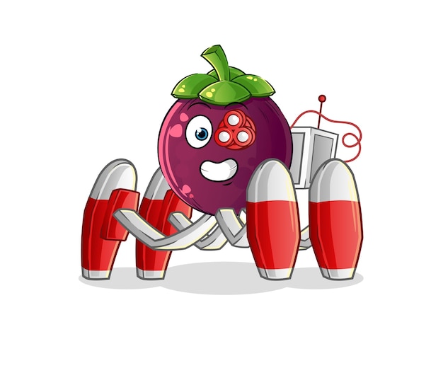 Mangosteen future robot vector cartoon character