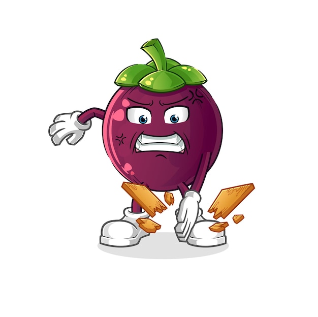 Mangosteen karate mascotte. cartoon vector