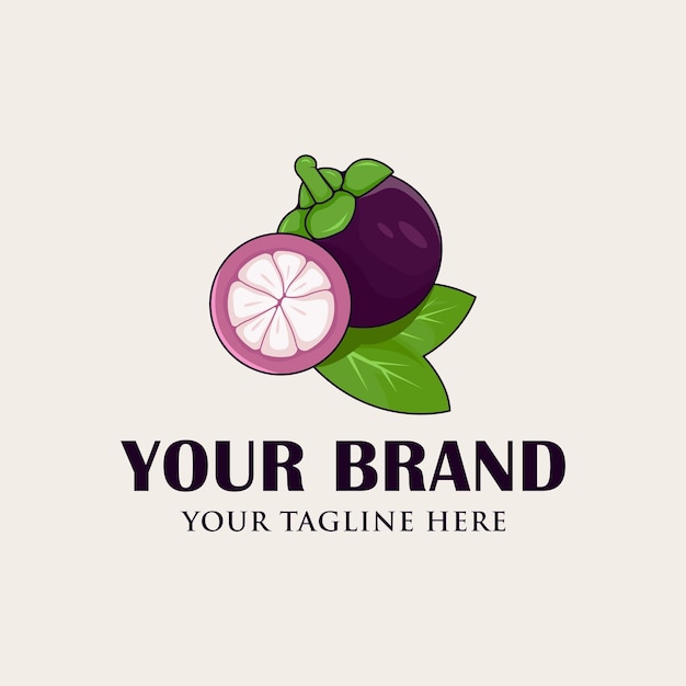 Mangosteen logo ontwerp vectorillustratie