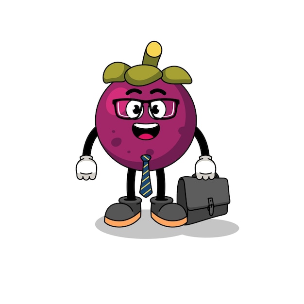 Mangosteen mascot as a businessman character design