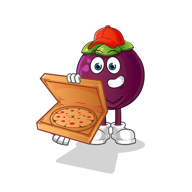 Mangosteen pizza bezorger stripfiguur