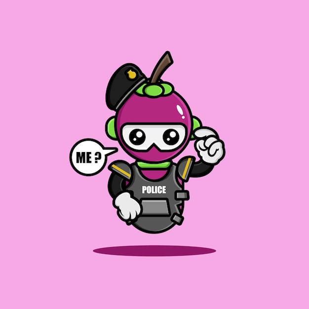 The mangosteen police robot character design