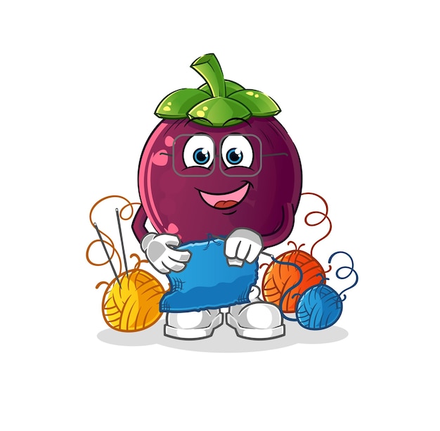 Mangosteen tailor mascot. cartoon vector