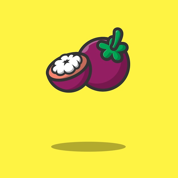 Mangosteen vector illustration