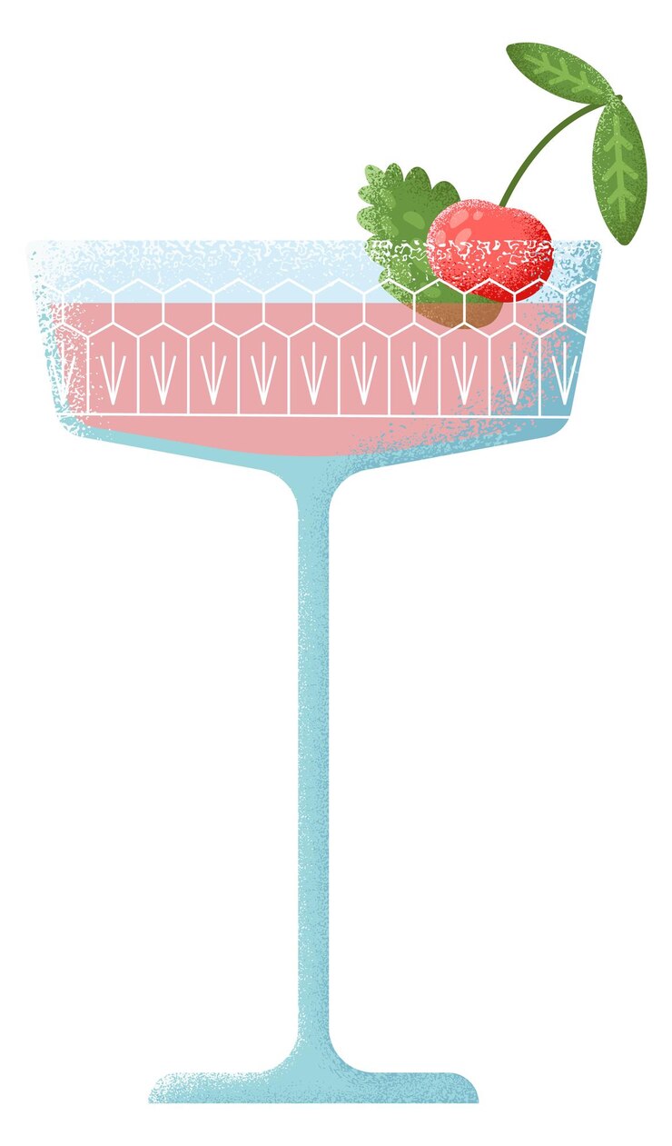 Vector manhattan cocktail textured icon drink glass