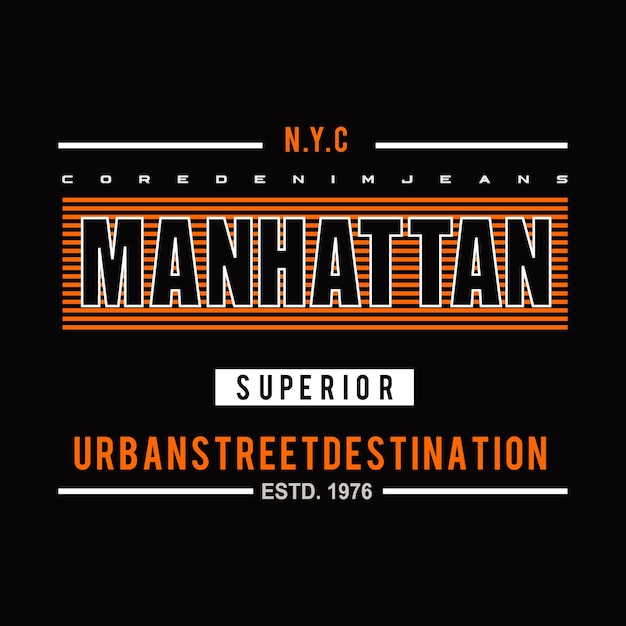 Manhattan design tipografia illustrazione vettoriale