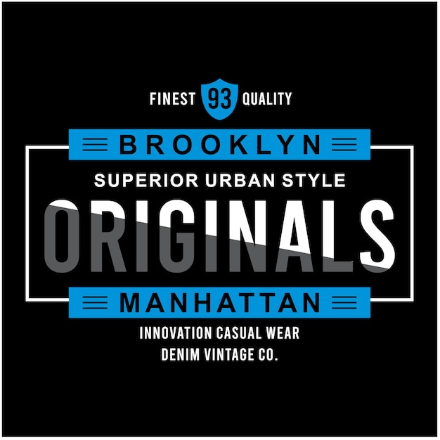 Manhattan Original Graphics for Typography Premium Vector